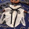 White Chiffon False Collar Shirts Woman Bow Tie Women Fake Collar Detachable Collars For Women Sweater Nep Kraagje Half Shirt