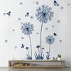 2 Sheets Dandelion Wildflower Wall Decals Peel And Stick Floral Butterflies Wall Stickers