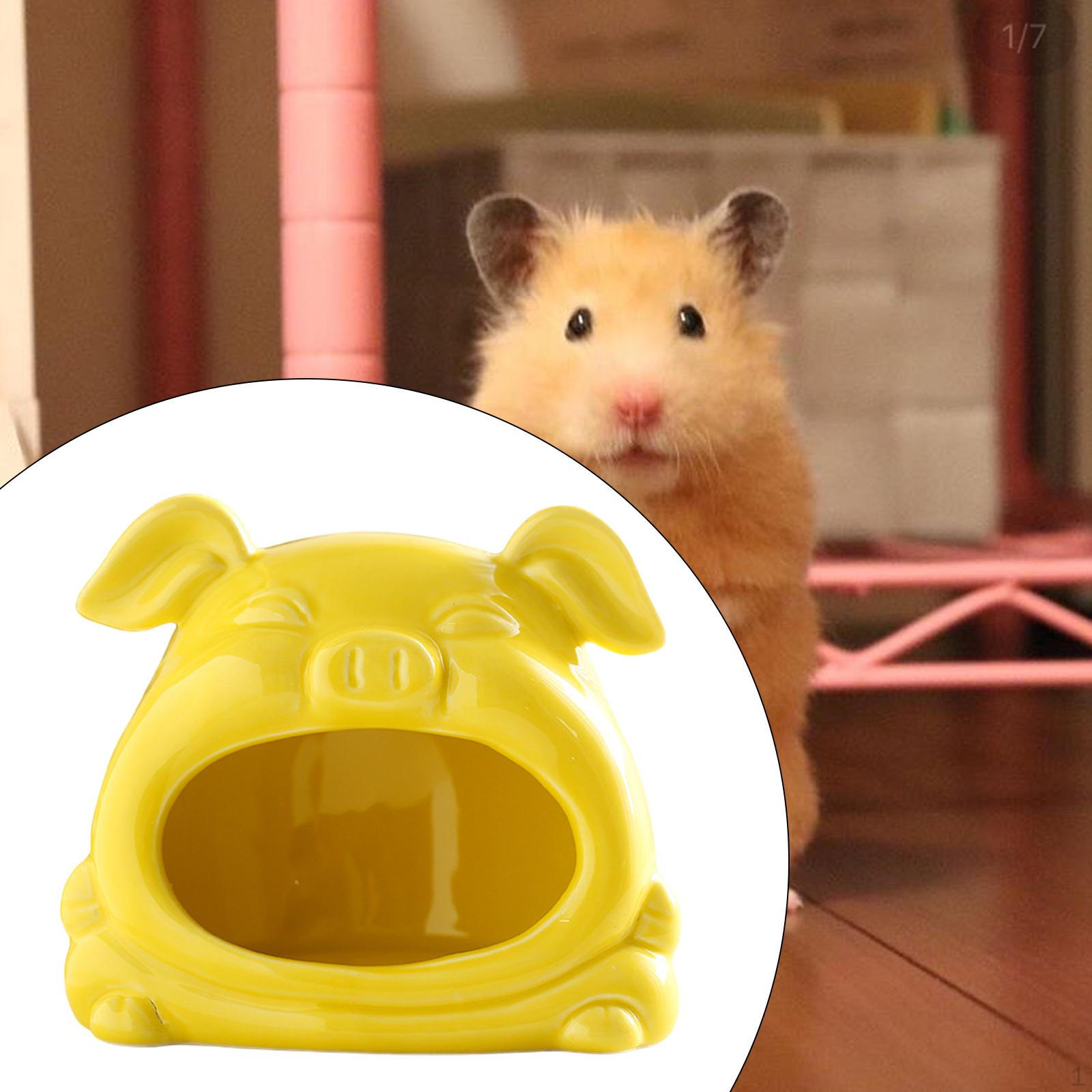 

Керамическое убежище для хомяков, украшения для спальных гнезд для домашних животных в пещерах для других маленьких жёлтый