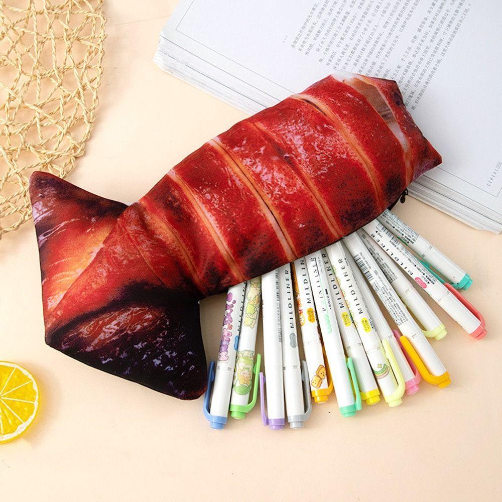 Realistic Fish Shape Pen Bag Pig's Trotters Stationery Bag Meat Pencil Case  Office Accessories