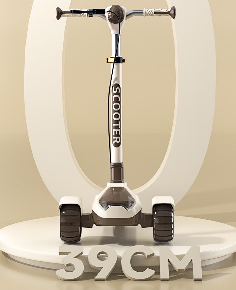 Big Kids Foldable Three-Wheeled Flashing One-Legged Commuter Scooter