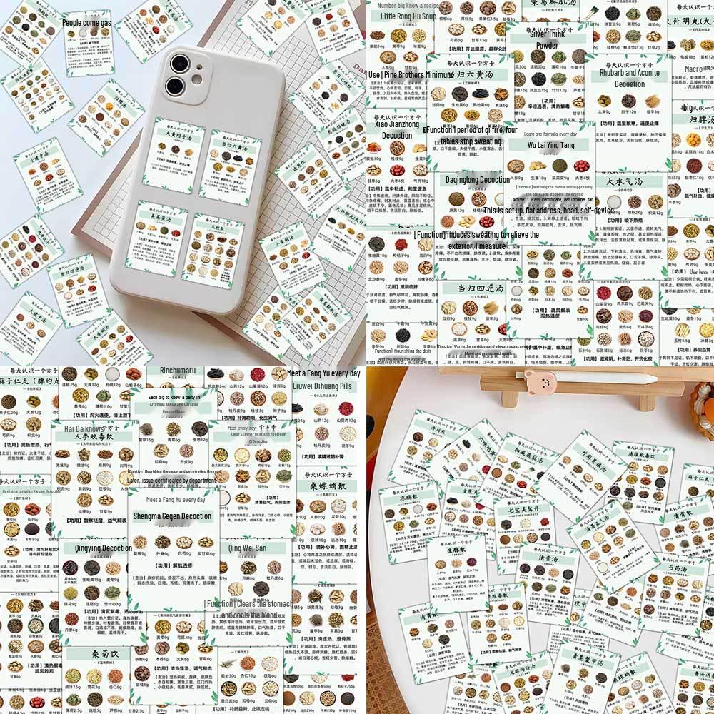 96 Sheets Daily Formula Stickers: Traditional Chinese Medicine Herbal Reference for Notebooks & iPads