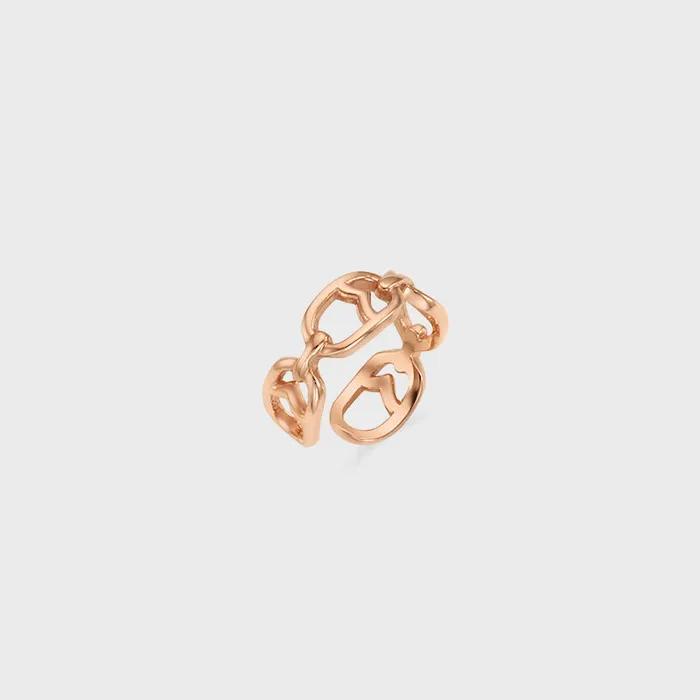 Modern Tully Oval Line Silver Pink Ear Cuff TESSVP13714M