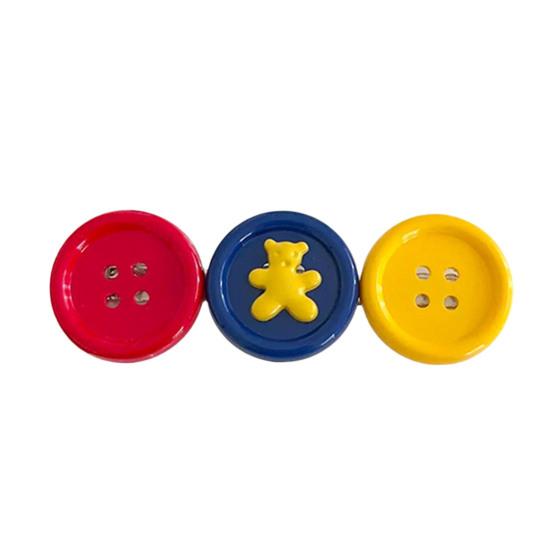 

Girl Hairpin Contrasting Color Design Button Shape Hair Clip Non-irritating Side Bang Hair Pin Hair Accessory