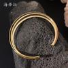 Double-layer Cross-opening Bracelet, Gold-plated Fashionable and Simple Women's High-end Versatile Bracelet