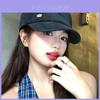 Flat Top Black Suede Beret Hat For Women With Wide Brim Sunshade Summer Fashion