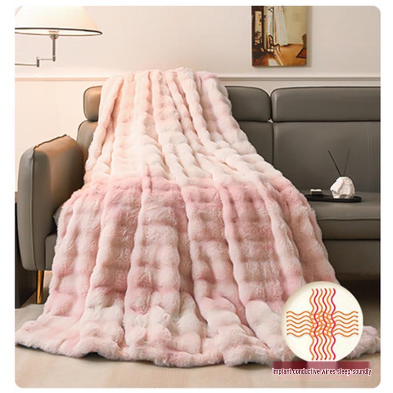 Thickened Rabbit Plush Coral Fleece Blanket