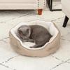 Cozy Winter Round Pet Bed - Machine Washable for Cats and Small Dogs