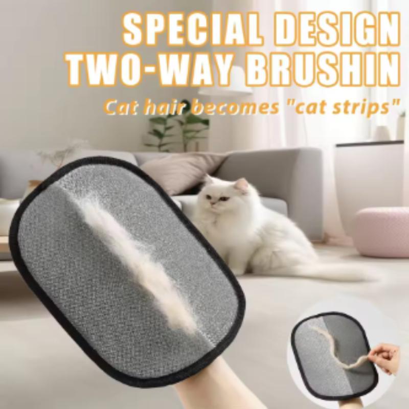 Pet Hair Removal Tool Reusable Static Removal Gloves Double-Sided Grooming Gloves for Pets, Removes Pet Fur Hair for Carpets