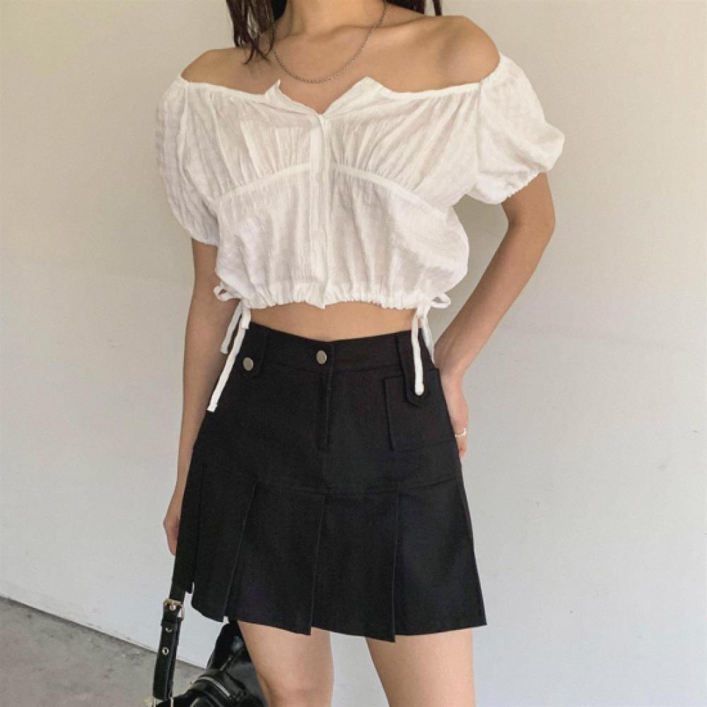 New ArrivalS Open Run Women S Off Shoulder Puff Crop blouSe