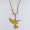 Hummingbird Long Chain Necklace Gold Color Stainless Steel Necklaces for Women Men