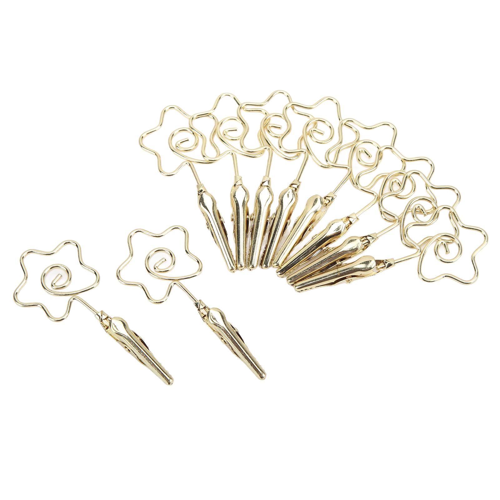 

10 шт. зажимов для именных карточек, металлический двухсторонний крепкий зажим, прочный, широкое применение, номерные карточки золотой