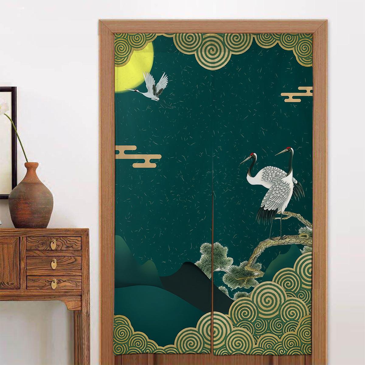 

1pc Japanese-Style Door Curtain with Crane and Rod Pocket Design, Easy to Hang, 34x56 Inches - Perfect for Living Room, Entryway 65x100cm26x39in