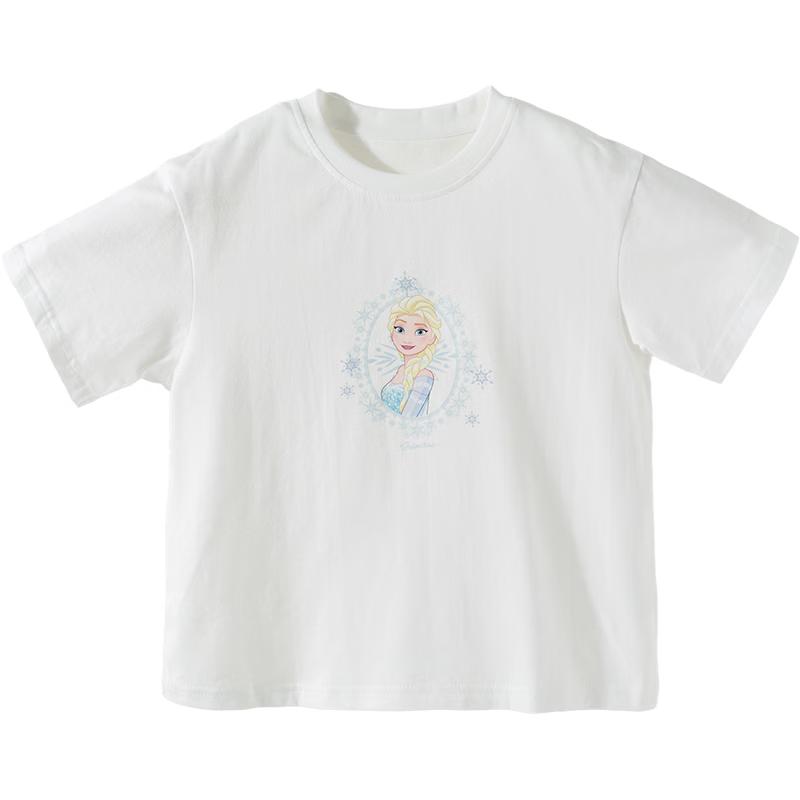 Disney Frozen Elsa Girls Pure Cotton Breathable Short Sleeve T-Shirt 120/60