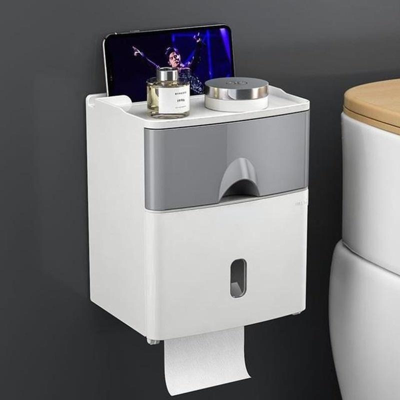 Buy Waterproof Wall Mount Toilet Paper Holder Shelf Toilet Paper Tray