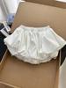 White Pleated Floral Short Skirt with Lace Trim and Anti-Exposure Design for Spring/Summer 2026
