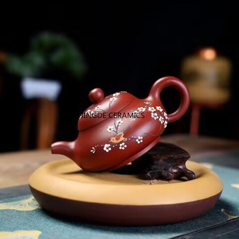 210ml Authentic Yixing Purple Clay Teapots Famous Handmade Tea Pot Ball Shaped Infuser Beauty Kettle Zisha Tea Set Gifts