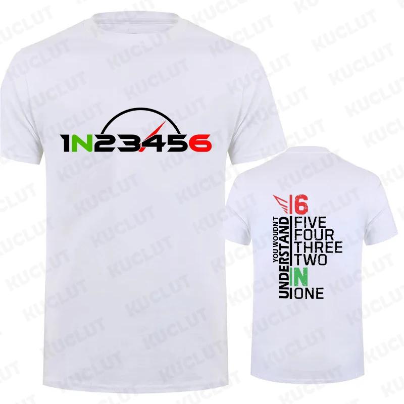 Motorcycle Gear 1N23456 Design Tshirt for Men Autocycle Motorbike Speedometer Personalized Print Game Tshirts Vintage T Shirts