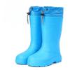Fashion Women Rain Boots Mid-Calf Water Shoes Non-slip Waterproof Safety Work Shoes Drawstring Rubber Boots Women Warm Plush Rain Shoes