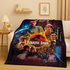 Coperta in Flanella Cartoon Dinosauro Jurassic Park 3D, Coperta Morbida Calda in Peluche per Casa Camera da Letto Letto Divano Copertura Ufficio Campeggio