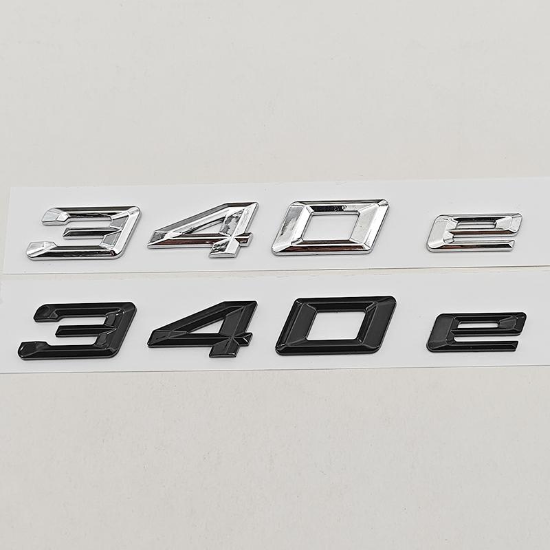 NOWA 3D ABS Chromowana Czarna Naklejka na Samochód Logo 340e Tylna Klapa Naklejki z Logo do BMW 340e G20 G21 Akcesoria do Oznaczeń Tylnych Samochodu