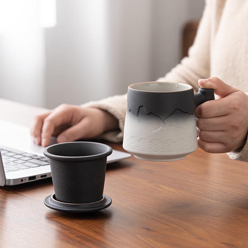 Su Shi Ceramic Gradient Mountain-Sea Tea Separation Cup Set