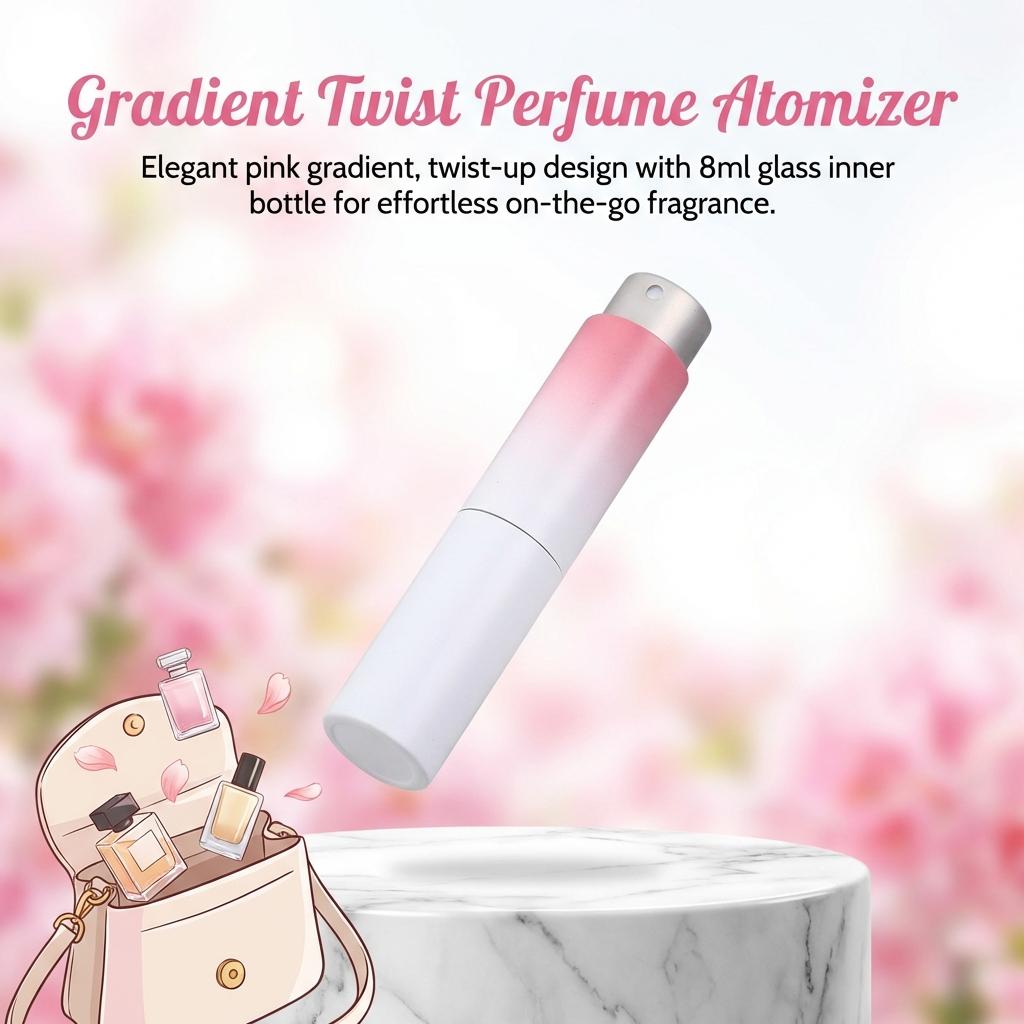 8ml Glass Perfume Bottle With Gradient Design Portable Refillable Atomizer For Liquids