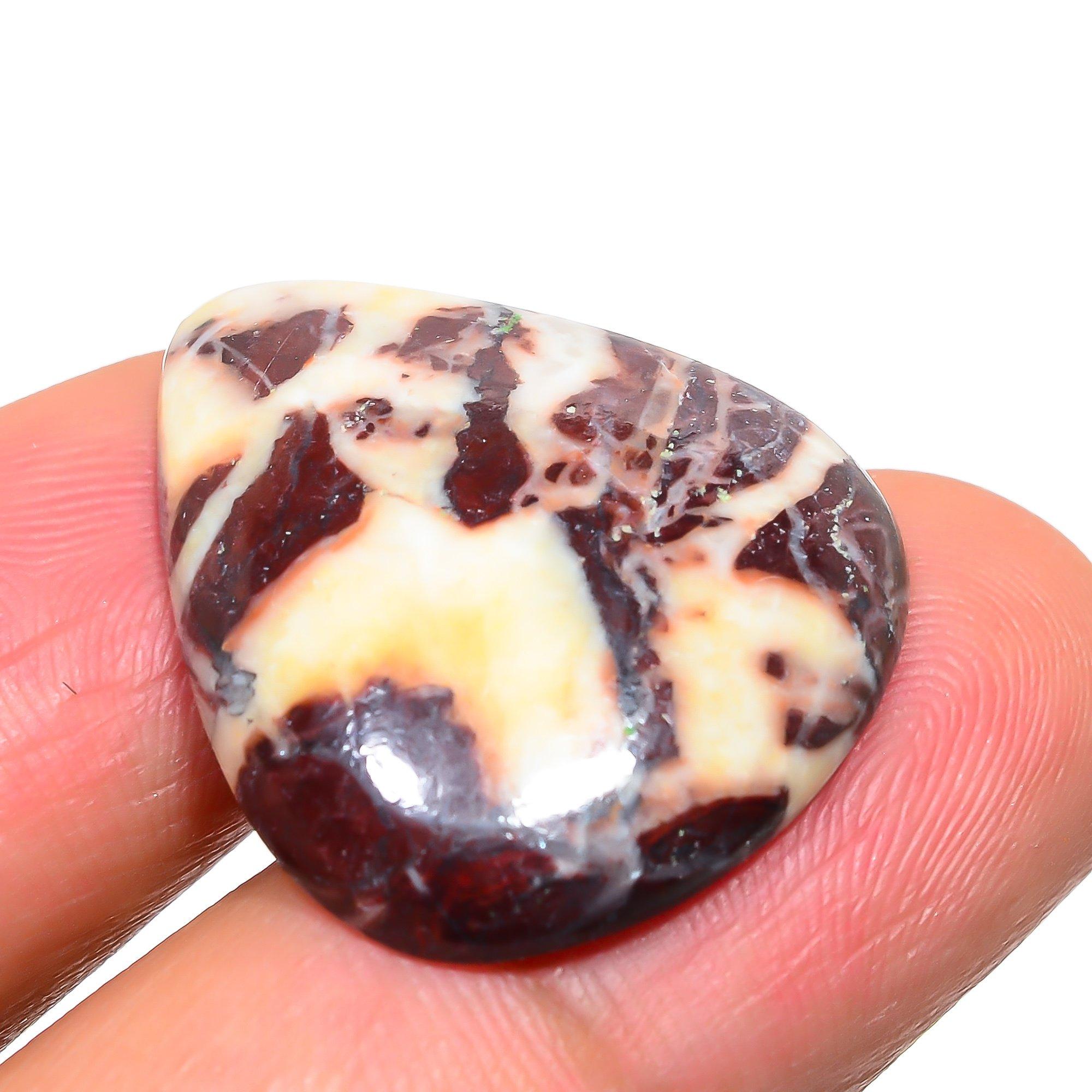 

Natural Cappuccino Jasper 2.2x2.6cm Cabochon Fine Gemstone 23.85Cts. z8w87 коричневий