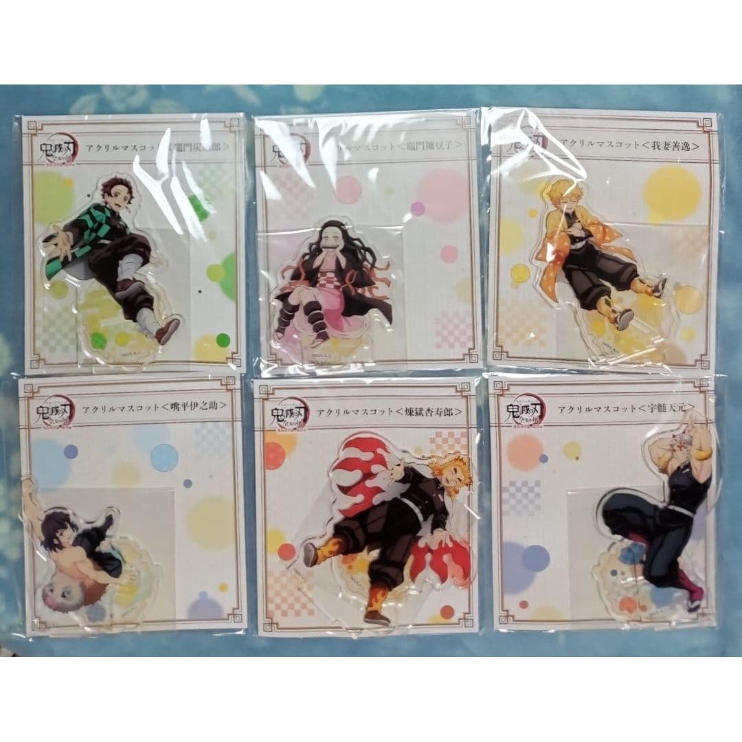 Used Demon Slayer: Kimetsu no Yaiba Acrylic Mascot 6 Piece Set Complete Exhibition Mugen Train Edition Red Light District Edition
