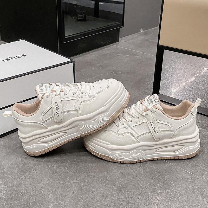 

Platform white shoes women s new spring and autumn heightening white sports board shoes versatile matching skirt new 40 хаки