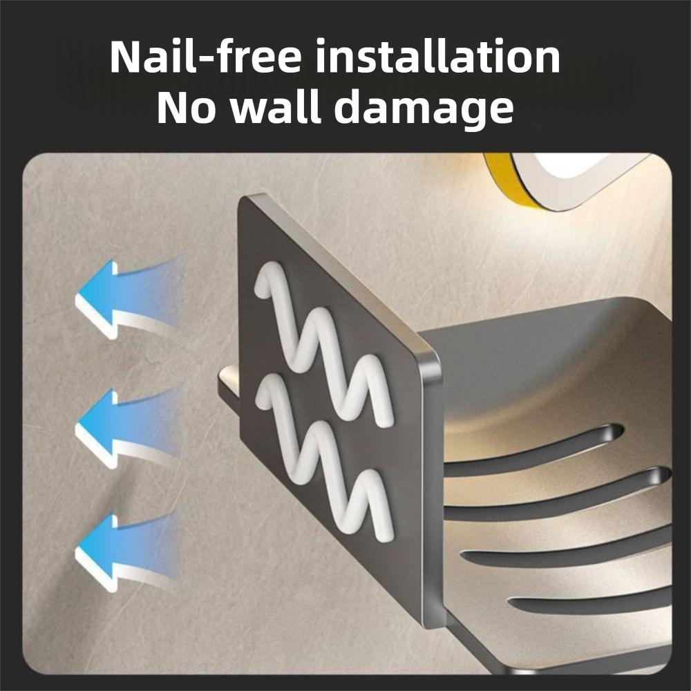 Premium Wandmontierte Seifenschale Nicht perforiert Ablage Duschablage Rostfreies Aluminium Seifenschale Box Toilette