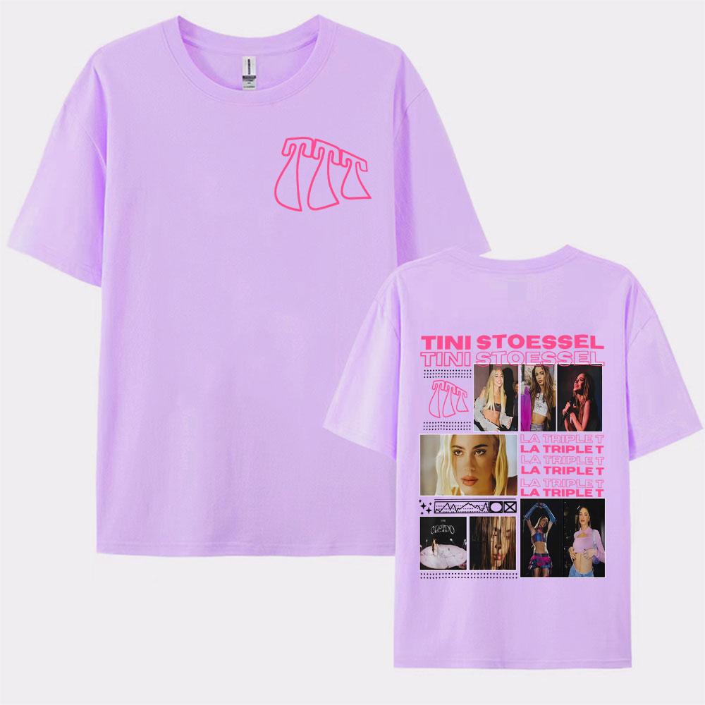 Singer TINI STOESSEL La Triple T Album Tour Tee Shirt Fashion Aesthetic High Street T Shirt Unisex Women Casual 100 Cotton Tshirt