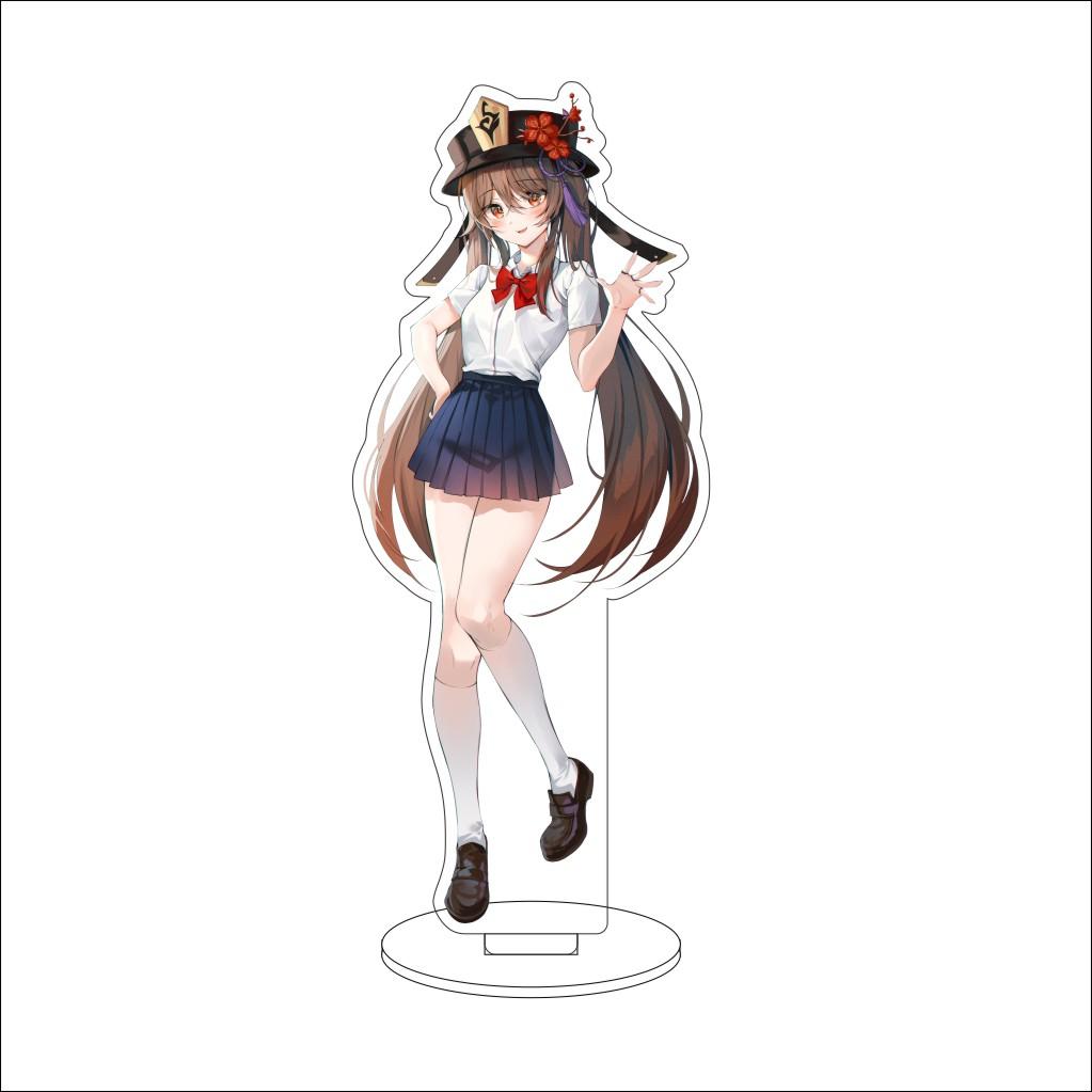 

16CM Anime Genshin Impact Cosplay Acrylic Stand Ornaments Hu Tao Figure Stand Halloween Gifts 16CM