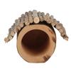 Wooden Hamster Tree Hole Natural Applewood Hamster Hideout Tunnel with Roof for Small Pets
