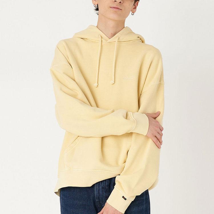 Levis Solid Color Loose Fit Drawstring Hoodie T-Shirt Men Tops Yellow A0747-0029