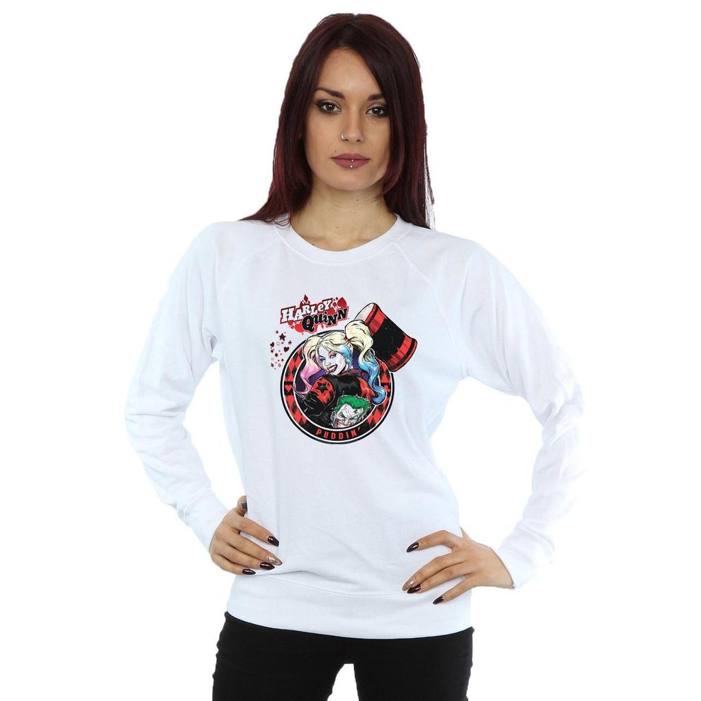 DC Comics Womens/Ladies Harley Quinn Joker Patch Sweatshirt
