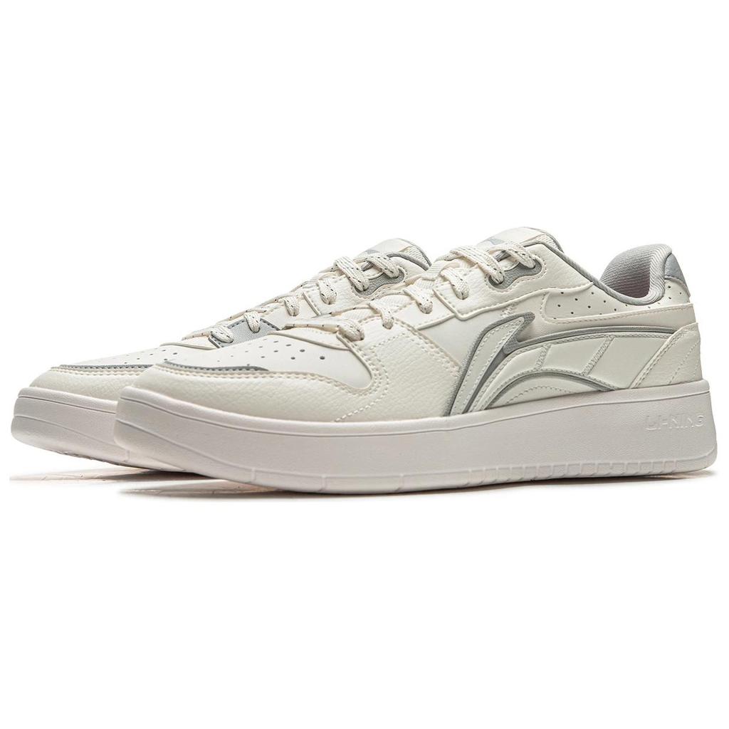 Li Ning Sycee Antidérapant Amorti Résistant à l'abrasion Bas Skateboard Chaussures Homme Blanc Gris AGCU515-1