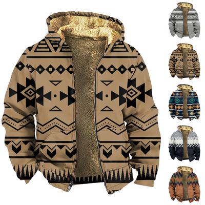 Pánska zimná fleecová mikina na zips s kapucňou a vreckom na voľný čas