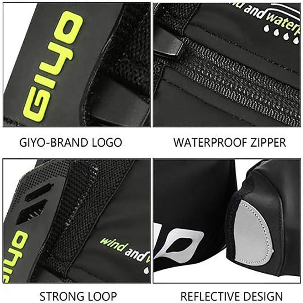 1 Pair Black Cycling Shoe Covers Reflective Road Bike Shoe Covers Winter Riding