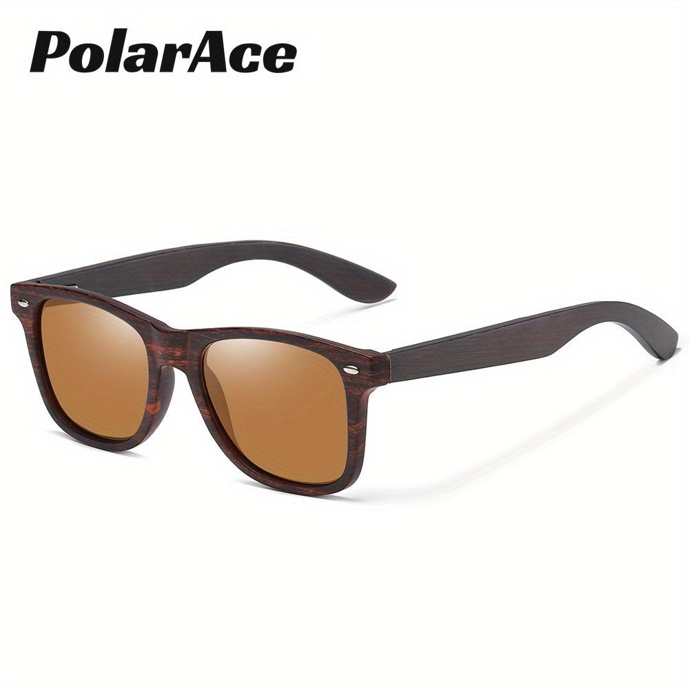 

PolarAce Унисекс Стильные экологически чистые деревянные поляризационные солнцезащитные очки из бамбукового дерева для путешествий на открытом воздухе, UV400 коричневый