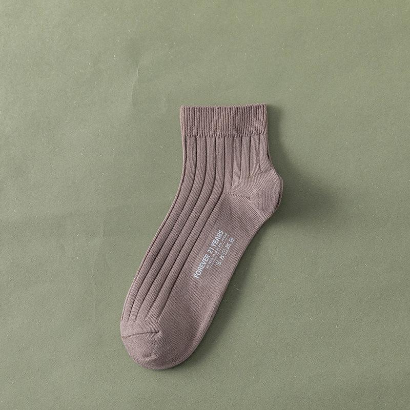 Men's Short Socks for Spring and Summer, Double-needle Short Tubes, Solid Color Combed Cotton Men's Socks, Thin Boat Socks