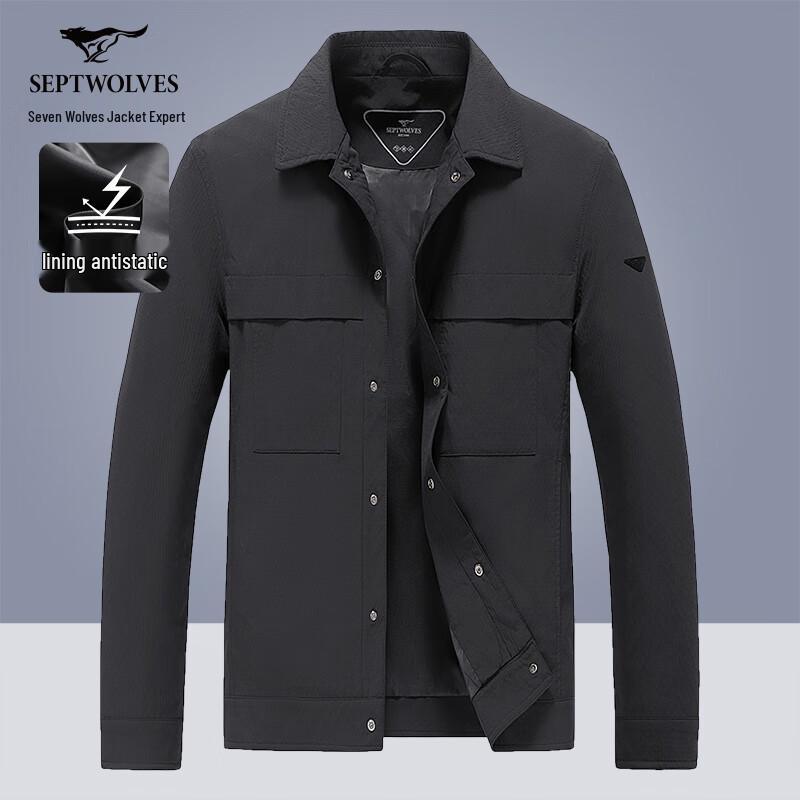

Qipilong Men s Fall Seersucker Lapel Jacket 2XL