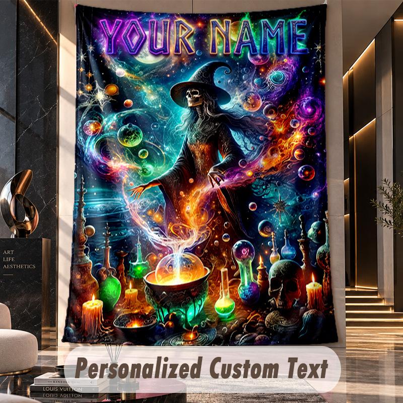 Witchcraft (158) Theme Custom Tapestry Personalized Custom Name Text Wall Hanging Tapestry Home Decor Background Cloth