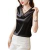 2023 Spring Satin Slimming Retro Frog Button Shirt for Women