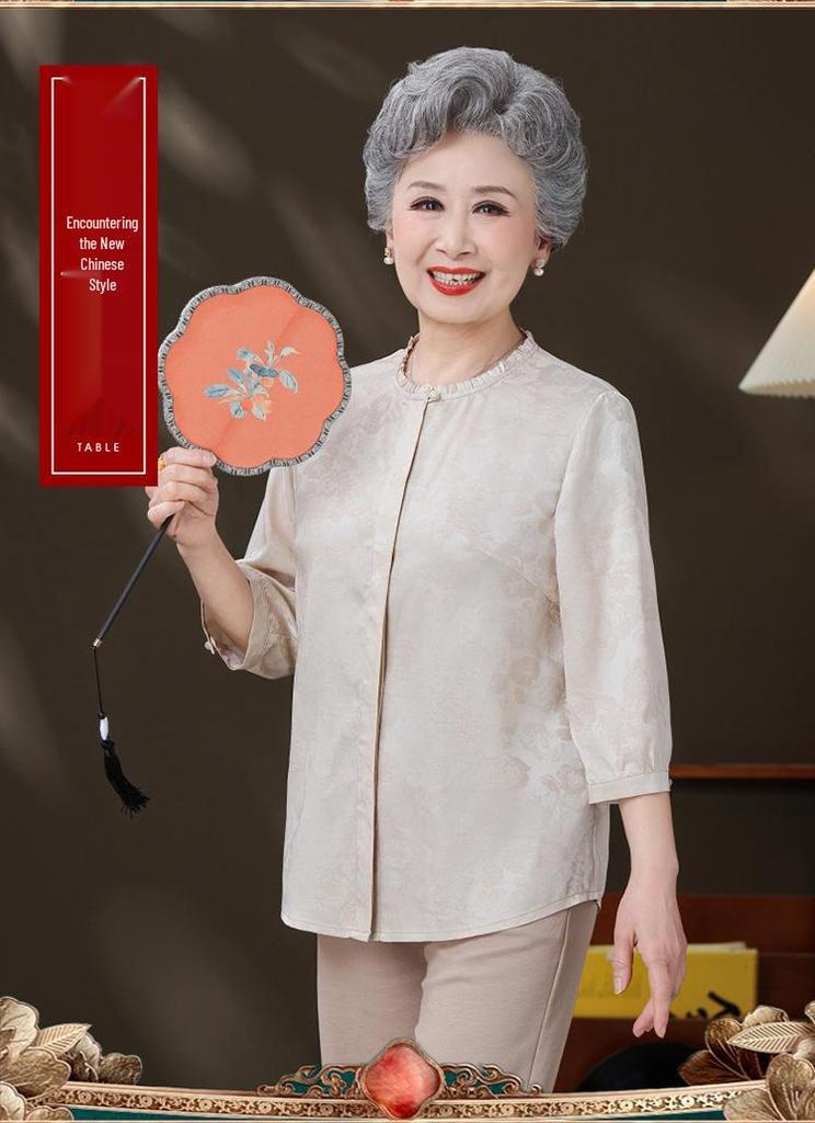 Spring Fashion National Style Shirt for Middle-Aged & Senior Women