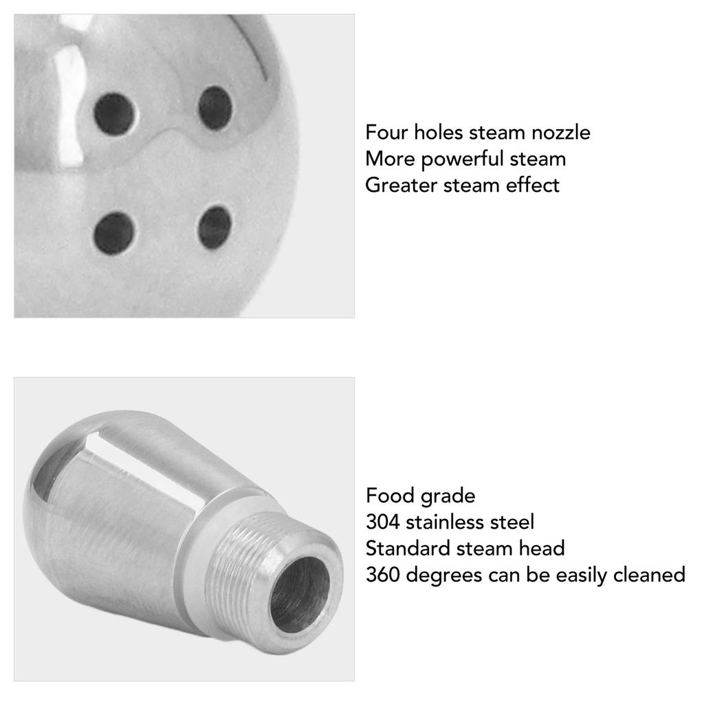 Steam Nozzle 4 Holes Stainless Steel Easy Clean Semi Automatic Coffee Machine Steam Nozzle