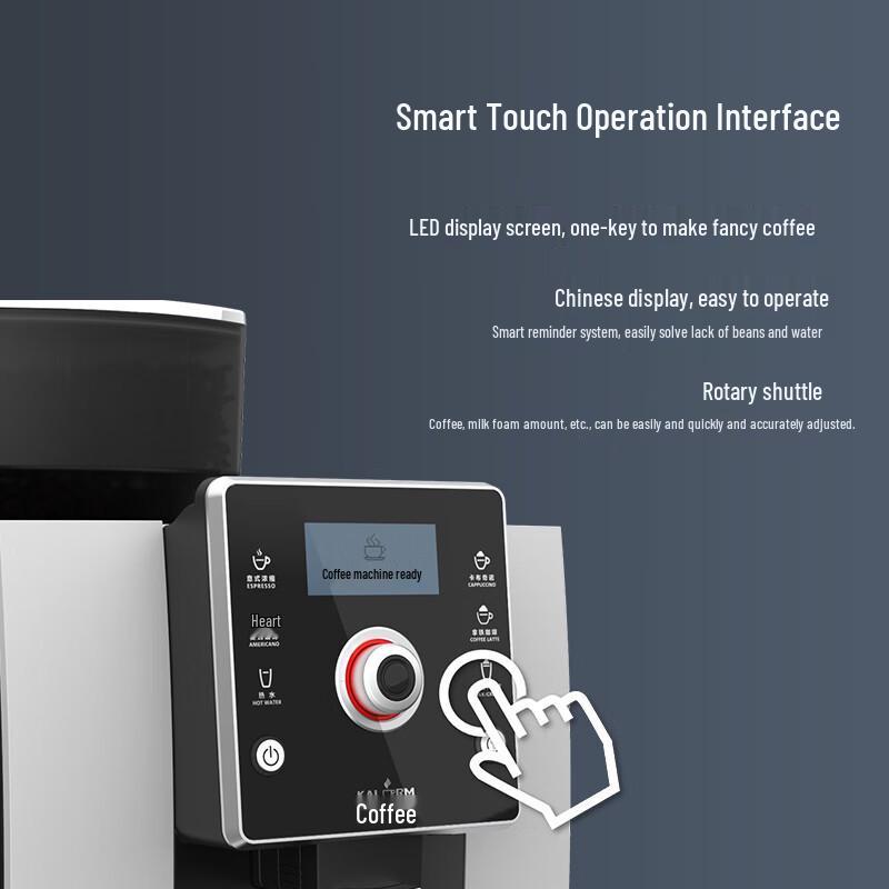 Kaler K60L Italian Smart Espresso Machine - Fully Automatic, Fresh Ground Coffee, One-Button Operation