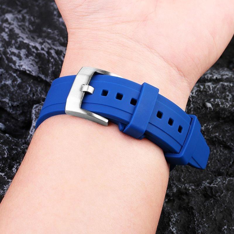 Pulseira de Borracha com Ponta Curva Para Rolex Water Ghost Seiko Mido helmsman Casio swordfish arco à prova d'água mergulho pulseira de relógio de silicone 22mm