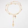 Bohemian Crystal Necklace Female Fringed Neck Chain Long Holiday Style Necklace Niche Jewelry