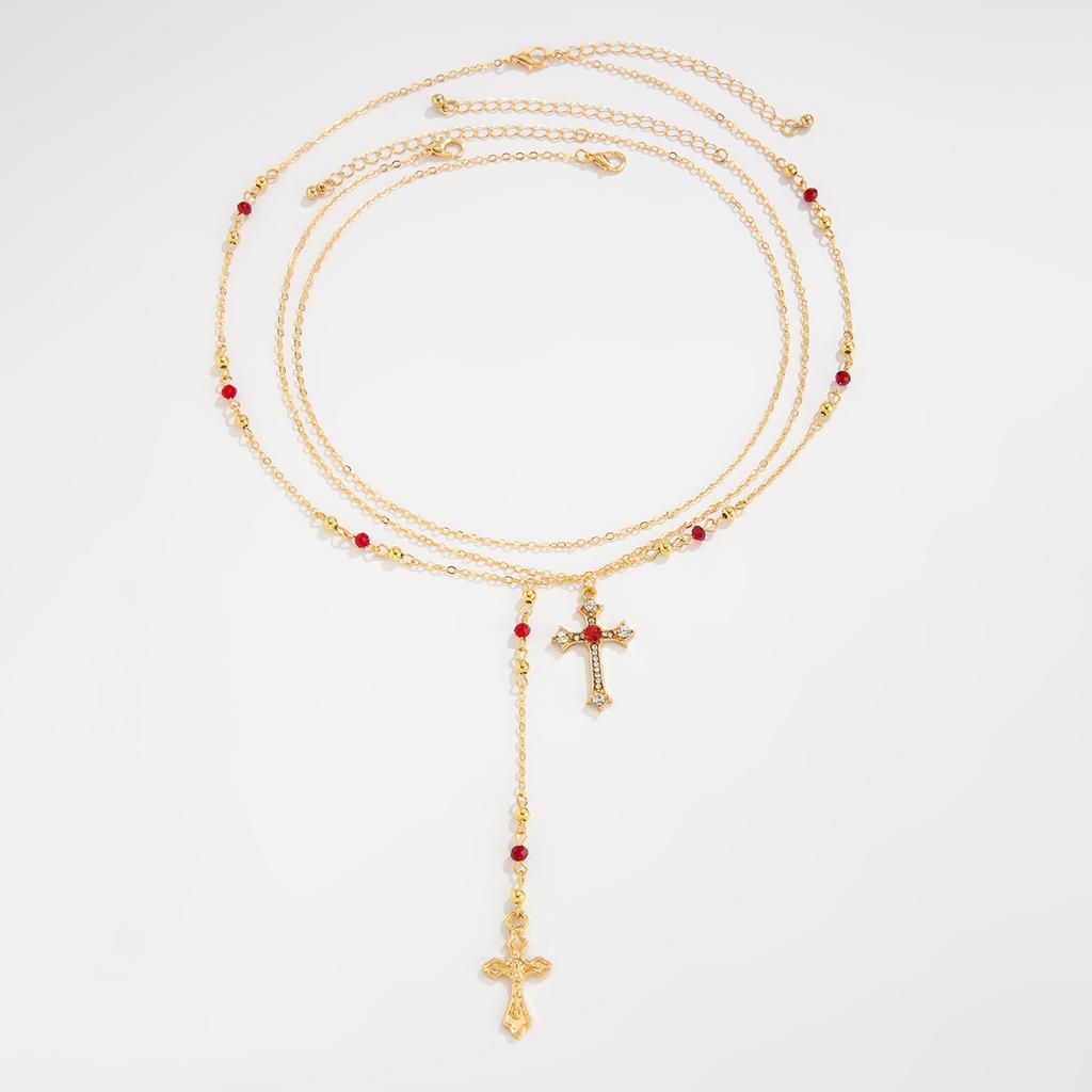 Bohemian Crystal Necklace Female Fringed Neck Chain Long Holiday Style Necklace Niche Jewelry